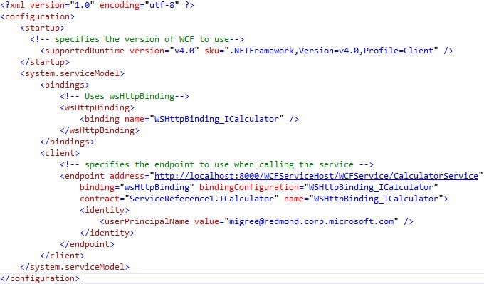 Settings for app.config file